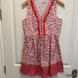Vineyard Vines Coral and Blue Floral Mini Dress